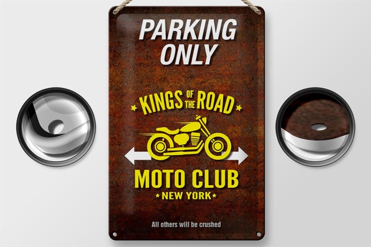 Blechschild Spruch 20x30cm parking only moto club new york