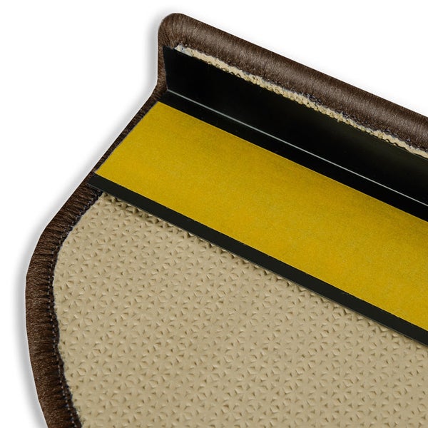 FLOORDIREKT Stufenmatte Via Veneto Braun Halbrund 23,5 x 65 cm