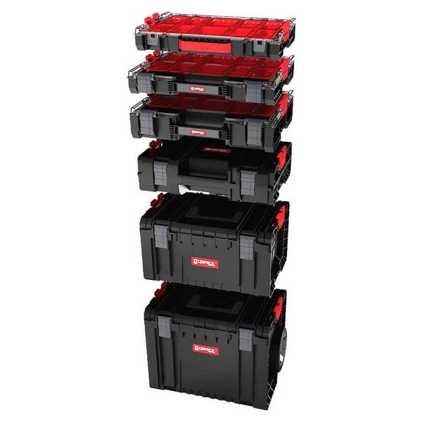 PROREGAL QBRICK Werkzeugtrolley Pro HxBxT 39 x 45 x 69 cm 28 Liter Mit Deck & Teleskopgriffe Mit Klemmverschlüsse Mit 2 Gummiräder Metall Schwarz
