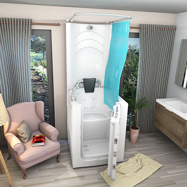 Installationsdiagramm einer Duschwanne mit Maßangaben