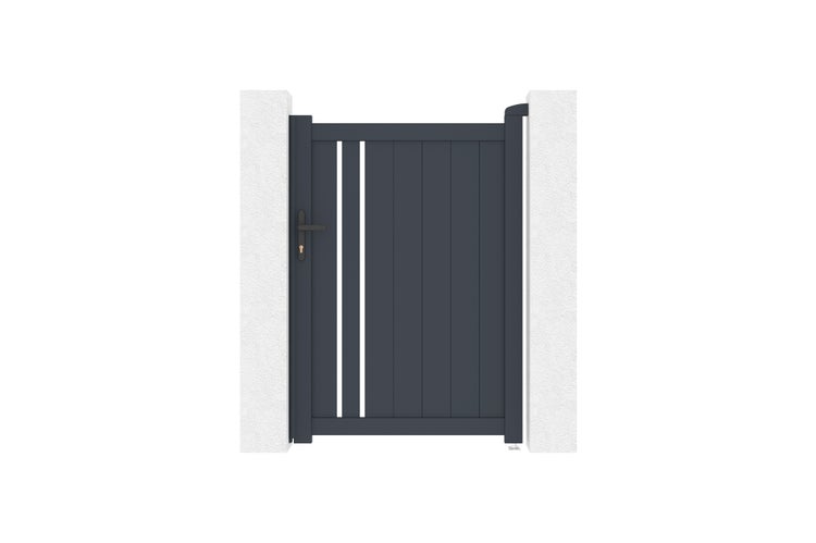 Flügeltor 4m GIONA H.140cm Aluminium + Tor GIONA H140 GRAU