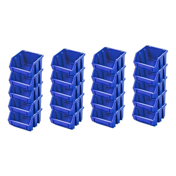 PROREGAL SuperSparSet 20x Sichtlagerbox 1 HxBxT 7,5 x 11,6 x 11,2 cm Polypropylen Blau