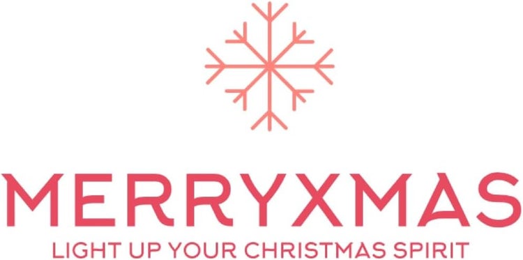 Merry Christmas Schriftzug mit Schneeflocke