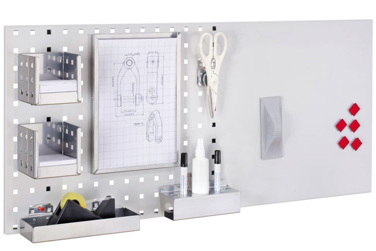 Kappes LogoChart® Office Set #2 1x Lochplatte 1000x450mm 1x Zubehörsortiment 14-teilig Alufarben