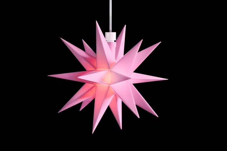 Sterntaler Dekostern | Weihnachtsstern Mini-Stern | Kunststoff | 18-Zacker | 12cm | Innen | LED | Batterie | mit Timer