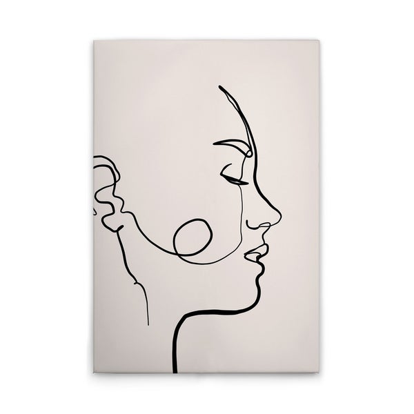 Dekoration: Illustration eines Frauengesichts in einer Linie