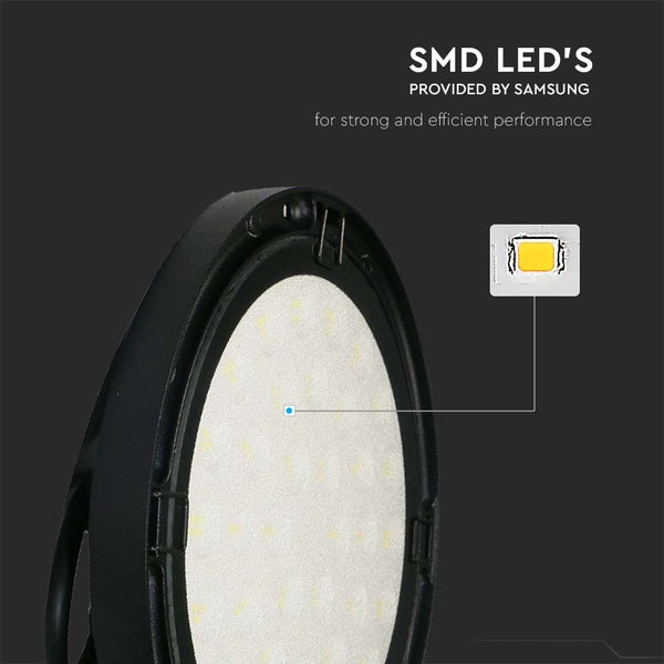 Detailansicht einer runden LED-Leuchte mit Samsung SMD-LEDs für eine effiziente und starke Leistung.