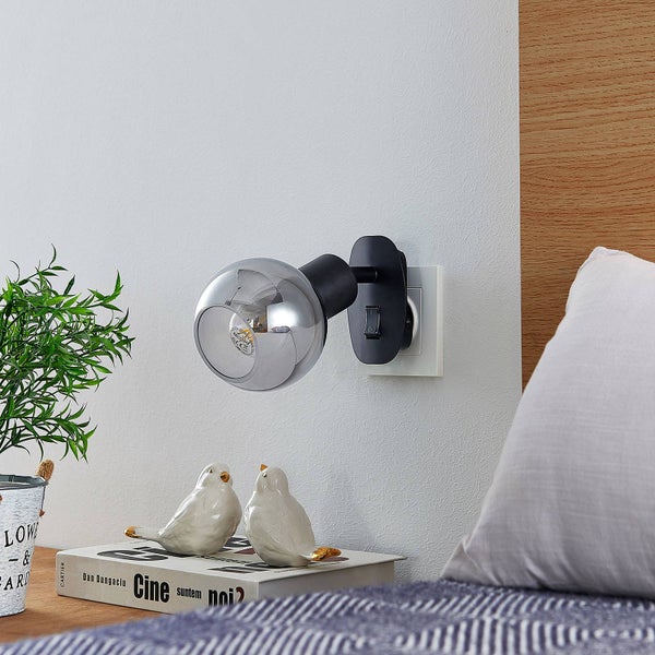 Lindby Wandleuchte, Wandlampe Innen Lioma (Modern) in Schwarz aus Metall (1 flammig E14) - Wandstrahler Wandbeleuchtung Schlafzimmer / Wohnzimmer Wohnzimmerleuchte