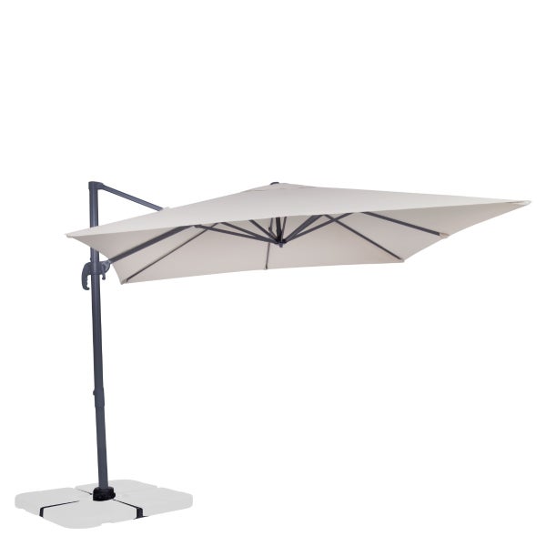 VONROC Sonnenschirm Pisogne 300x300cm - Freischwingender Sonnenschirm | Beige