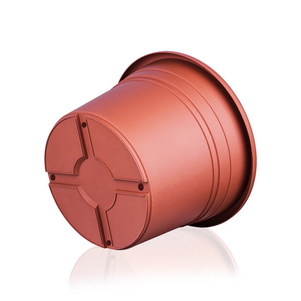 U 9x Blumentopf Ø 20 cm Farbe Terrakotta Kunststoff Pflanztopf Containertopf Übertopf Pflanzkübel rund 20 x 14,5 cm