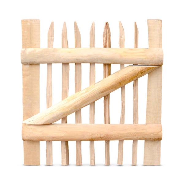 Staketenzaun-Tor (genagelte Ausführung), Edelkastanie B75 cm H80 cm