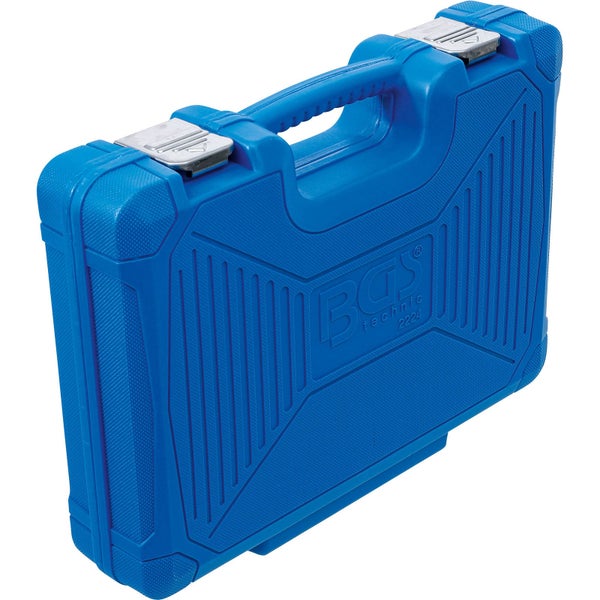 Fein Multimaster Oszillierer mit Zubehörset und orangefarbenem Transportkoffer inklusive Fein Logo.