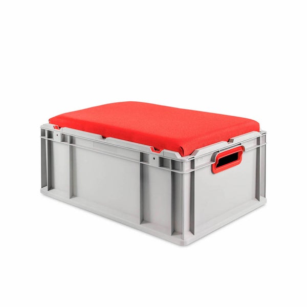 PROREGAL Eurobox NextGen Seat Box Rot HxBxT 26,5 x 40 x 60 cm 44 Liter Griffe Offen Eurobehälter Sitzbox Transportbox Transportbehälter Stapelbehälter