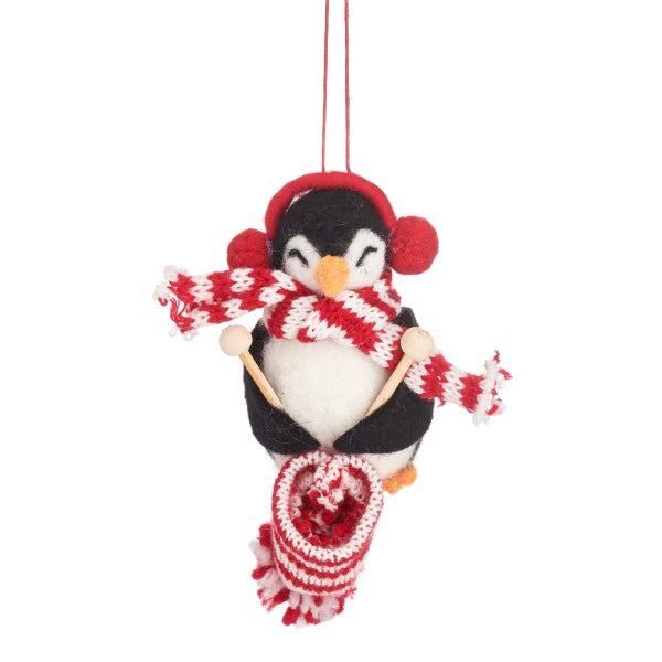 Pinguin stricken Weihnachtshänger aus filz  - Sass & Belle