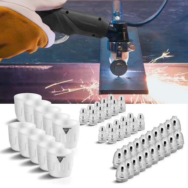 Schneidbrenner in Aktion mit Düsen und Keramiktüllen