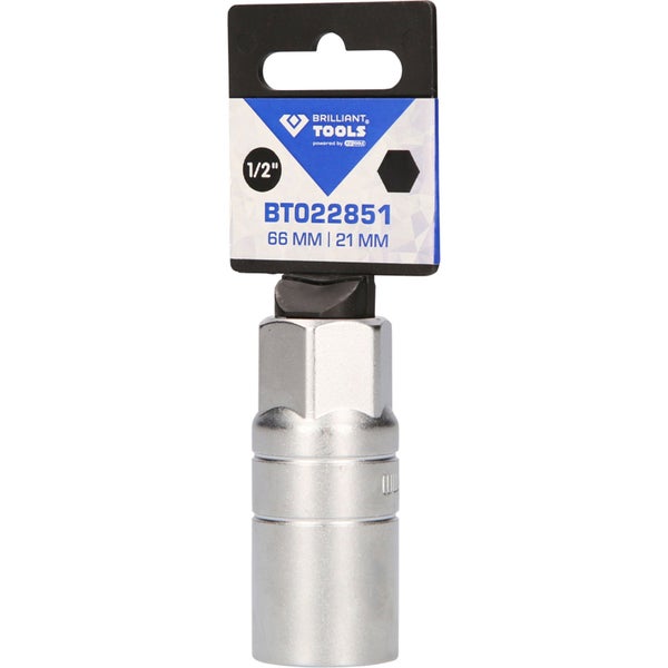 BRILLIANT TOOLS 1/2 Zündkerzen-Stecknuss 21 mm - BT022851