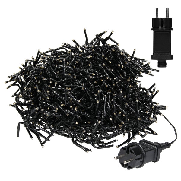 ECD Germany LED Büschel Lichterkette 11m 1512 LEDs Warmweiß, Strombetrieb, IP44 Wasserdicht, Innen/Außen, Weihnachtsbeleuchtung Weihnachtsbaum Cluster Lichterkette Büschellichterkette Büschelkette