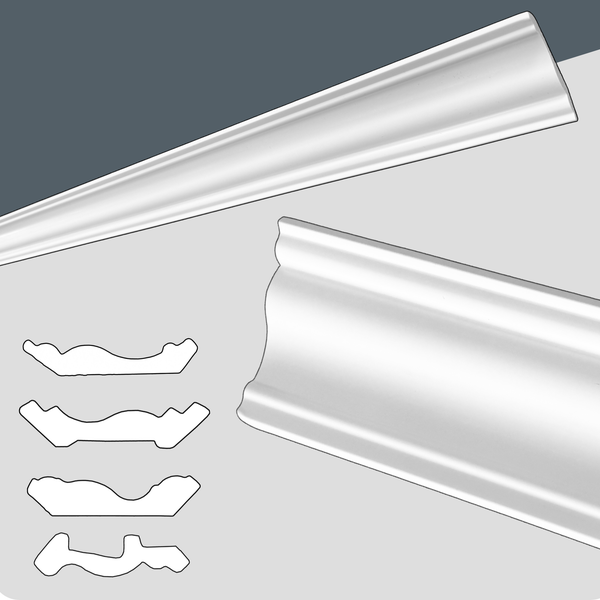 Stuckleiste mit verschiedenen Profilansichten