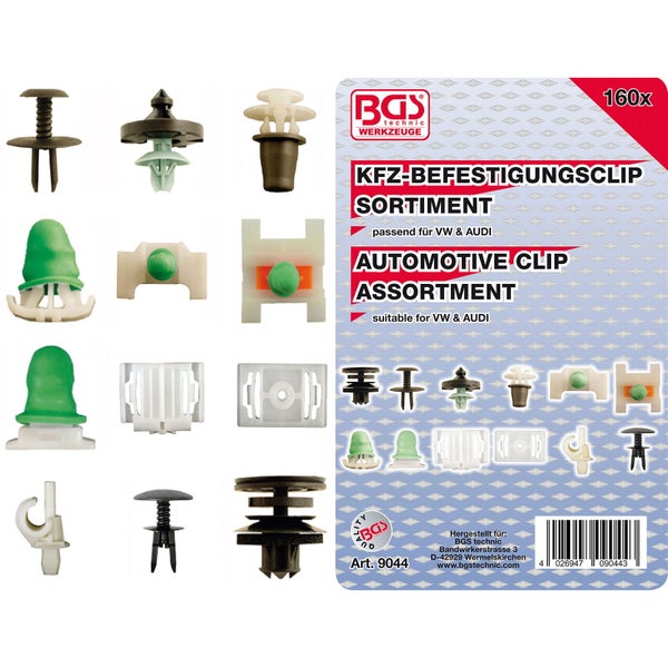 Verschiedene Befestigungsclips für den universellen Einsatz