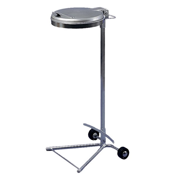 Müllsackständer aus Metall mit Deckel, Rollen und Fußpedal