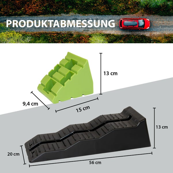 Abmessungen von Unterlegkeilen für Wohnwagen und Wohnmobile
