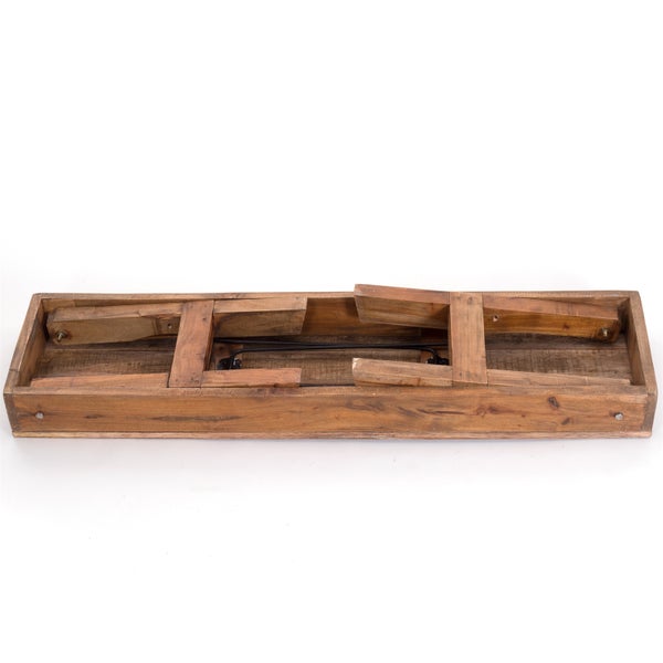 Sitzbank Aldo Recyclingholz massiv, Bein einklappbar 01 natur-vintage
