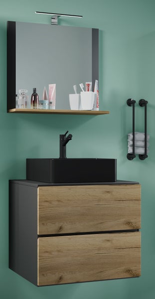 3-tlg Waschtisch Badmöbel Lendas 60 cm M Schublade