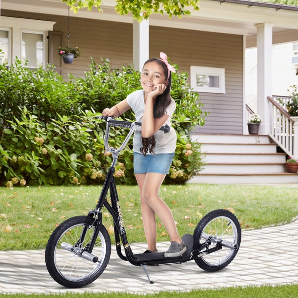 HOMCOM Kinderroller, L143 x B58 x H92-100 cm, Stahl, Gummi, Schwarz