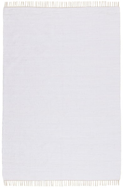 Handgewebter Fleckerlteppich aus Baumwolle Chindi Weiß 70x140 cm