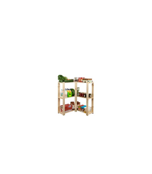 PROREGAL Eckregal Woodland HxBxT 115 x 85 x 30 cm Fachlast 120 kg 3 Fachboden Kiefernholz Natur