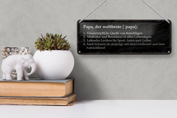 Blechschild Spruch 27x10cm Papa der weltbeste Beschützer Dekoration