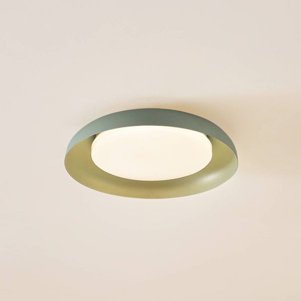 Lindby LED Deckenleuchte Florie (Modern) in Grün (1 flammig, ) - Lampe Deckenlampe Wohnzimmerleuchte