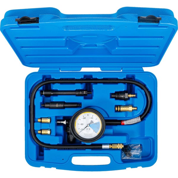 Blauer Koffer mit Druckverlusttester von BGS