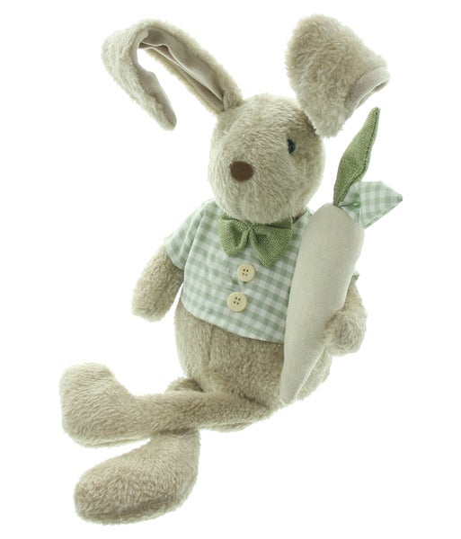 FRANK FLECHTWAREN|Kantenhocker Hase Henry, 16 x 14 x 60 cm, POLYESTER, METALL, SAND