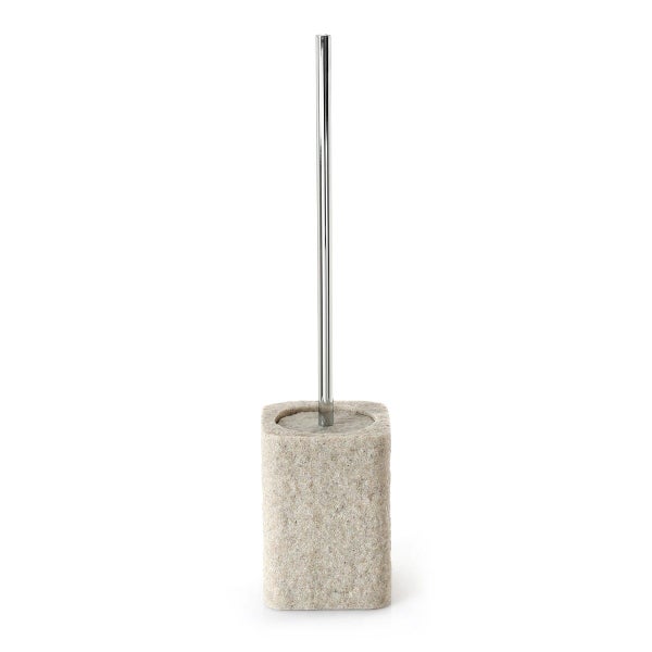 Beige Toilettenbürstengarnitur aus Harz | Gelso