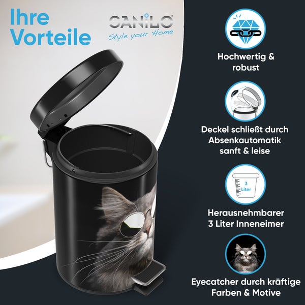 Sanilo Kosmetikeimer 3L mit Absenkautomatik Cool Cat