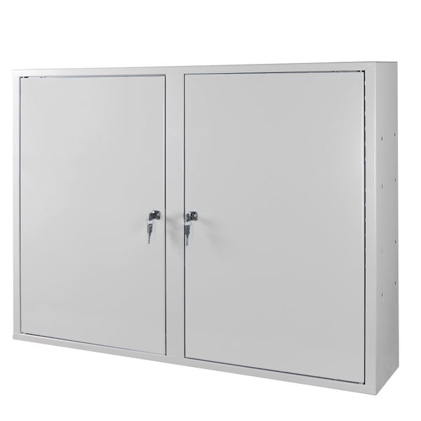 PROREGAL Werkzeugwandschrank mit 2 Türen 3 Fachboden HxBxT 75 x 100 x 20 cm Lichtgrau
