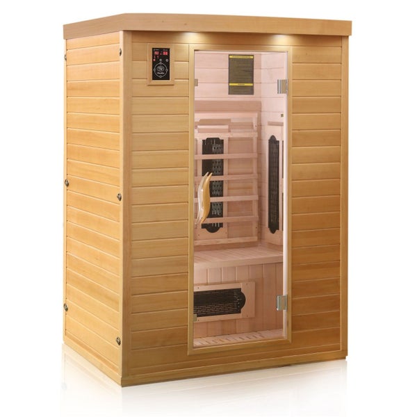 Dewello® Infrarotkabine Infrarotsauna LAVAL PLUS 135cm x 105cm inkl. 7 Keramikstrahler, Karbonstrahler, Radio, Farblicht