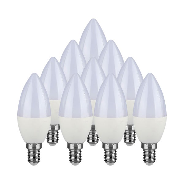 E14 LED-Sockel-Glühbirne - 3.7W - Warm - Weiß - 3000K - SMD - 37x100mm - IP20 - Bündel - von - 10
