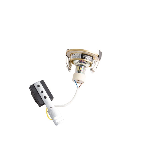 LED Einbaustrahler mit GU10 Leuchtmittel, Montagefedern und Anschlussdose.