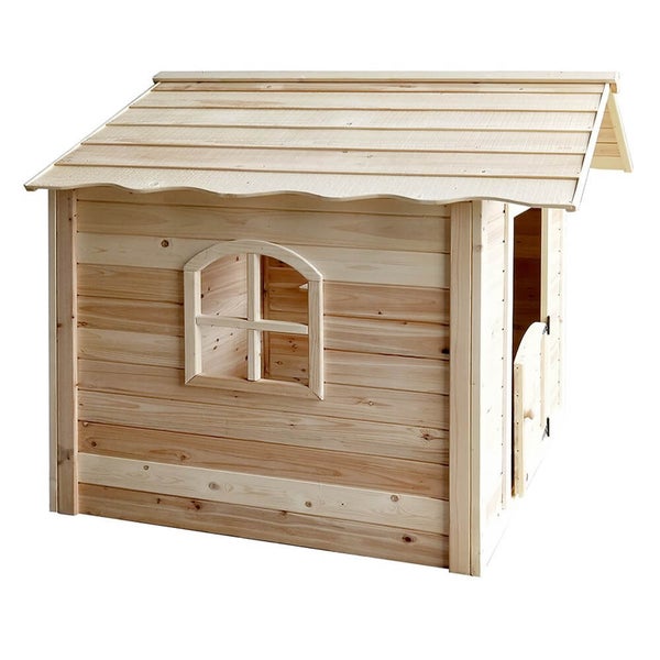 Home Deluxe - Spielhaus - DER GROßE PALAST natur - 166 x 138 x 132 cm mit Bank - inkl. Montagematerial I Gartenhaus Holzhaus Kinderhaus