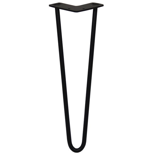 Haarnadelbeine - 2 Zinken - 40.6 cm hoch - 12mm stark - Schwarz
