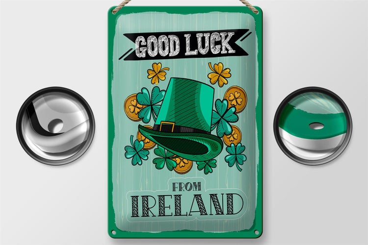 Blechschild Spruch Good Luck From Ireland 20x30cm