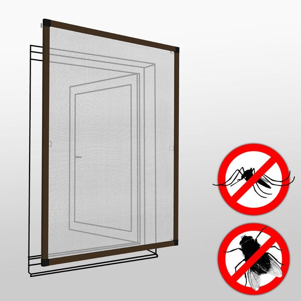 Fliegengitter tectake  gut licht- und luftdurchlässig für Fenster braun