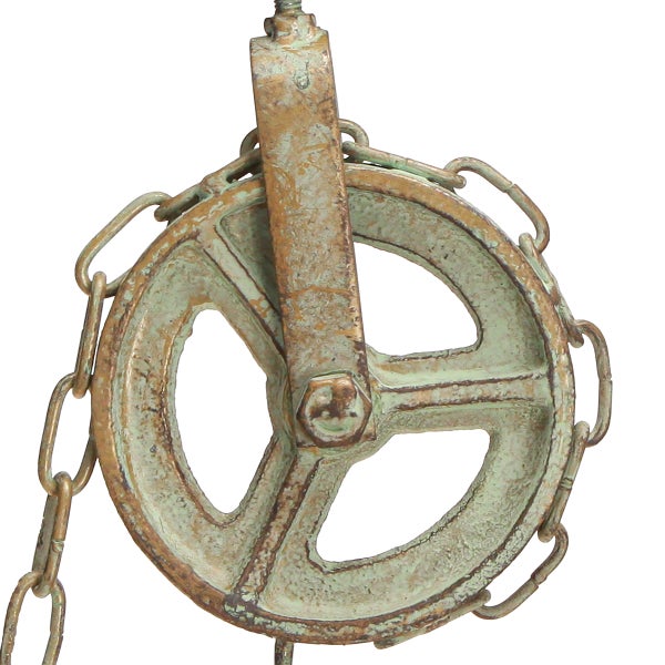 Dekorative Seilrolle mit Kette aus Metall