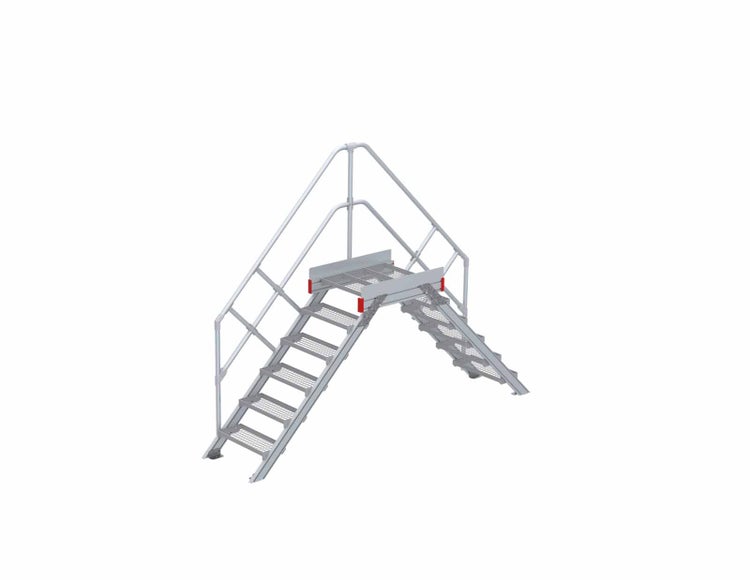 Treppe mit Plattform und Geländer für erhöhten Zugang