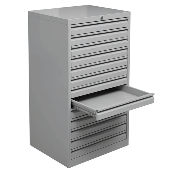 PROREGAL Schubladenschrank Swan 13 Schubladen HxBxT 98 x 53 x 43 cm Grau