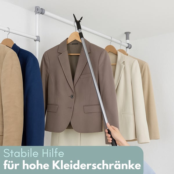 Kleiderstange mit Kleiderlift zum einfachen Erreichen hoher Kleiderschränke