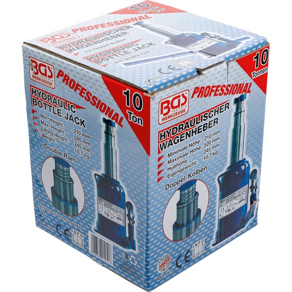 Verpackung eines BGS Hydraulic Bottle Jack mit 10 Tonnen Tragkraft