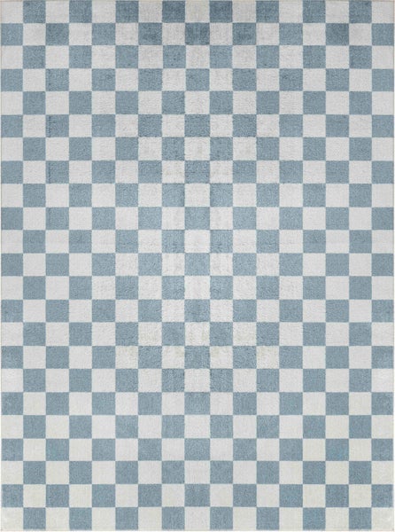 Skandinavischer Teppich mit Karomuster Maschinenwaschbar Blau 200x275 cm CHELSEA